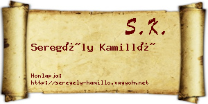 Seregély Kamilló névjegykártya