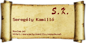 Seregély Kamilló névjegykártya