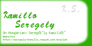 kamillo seregely business card